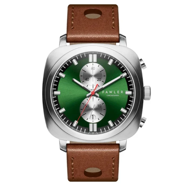 Fawler Callao | Montre Coussin Verte fashioniable 1