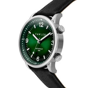 fashion pas cher Fawler Acero | Montre De Plongée Verte En Acier Inoxydable Argenté 12