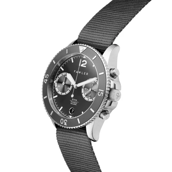soldes en ligne Fawler Ryka | Montre Militaire De Plongée Grise Et Argent 6
