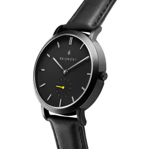 vente luxe pas cher Seizmont Montre Minimaliste Aether Ivano Noire Et Jaune 18