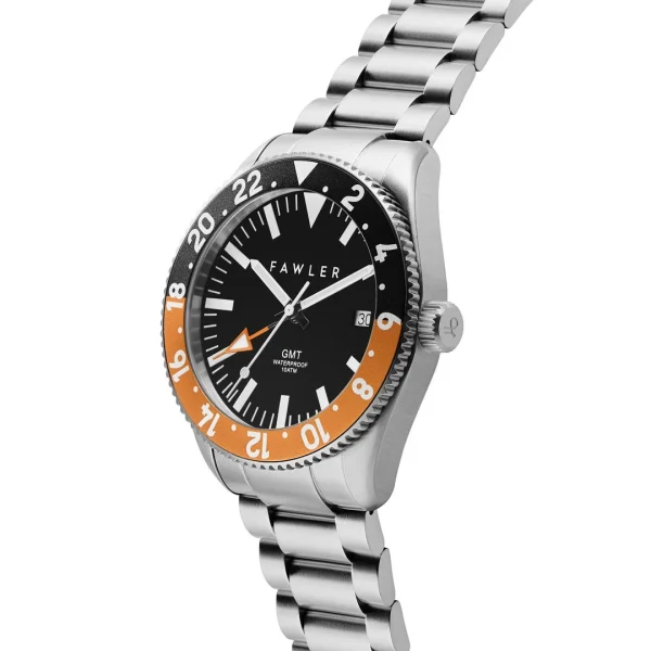 Fawler Métier | Montre GMT En Acier Inoxydable Orange pas cher en vente 4