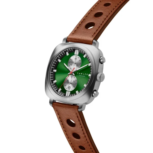 Fawler Callao | Montre Coussin Verte fashioniable 4