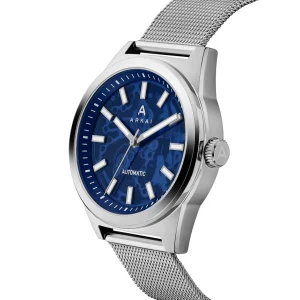 à prix réduits Arkai Caron | Montre Squelette Automatique En Acier Inoxydable Noir Et Bleu 11