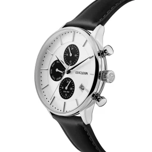 Lucleon Ternion | Montre à Double Fuseau Horaire En Acier Inoxydable Noir Et Blanc qualité supérieure 10