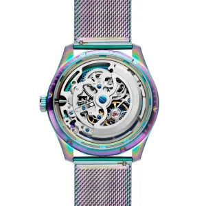 Otsu Calin | Montre Squelette Automatique Transparente Arc-en-ciel à prix très bas 13