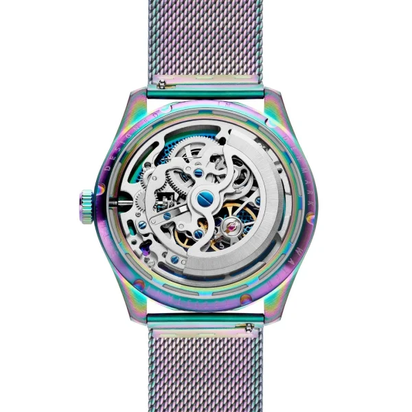 Otsu Calin | Montre Squelette Automatique Transparente Arc-en-ciel à prix très bas 5