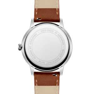 à prix imbattables Sidegren Olivier | Montre En Acier Inoxydable Argenté Avec Bracelet Marron & Aiguilles Bleues 10