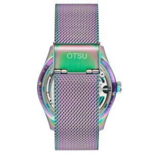 Otsu Calin | Montre Squelette Automatique Transparente Arc-en-ciel à prix très bas 15