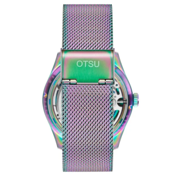 Otsu Calin | Montre Squelette Automatique Transparente Arc-en-ciel à prix très bas 6
