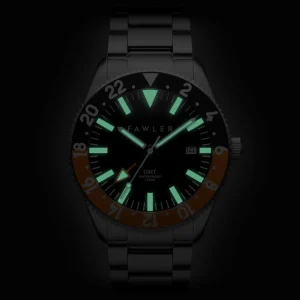 Fawler Métier | Montre GMT En Acier Inoxydable Orange pas cher en vente 10