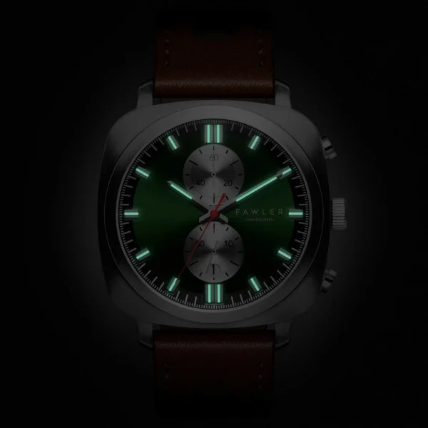 Fawler Callao | Montre Coussin Verte fashioniable 3