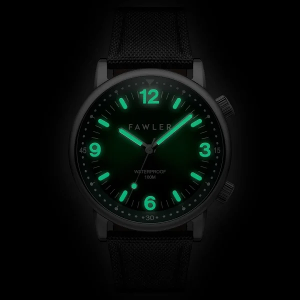 fashion pas cher Fawler Acero | Montre De Plongée Verte En Acier Inoxydable Argenté 3