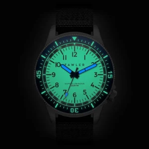 Fawler Luscent | Montre De Plongée En Acier Bleu Et Argenté Avec Cadran Luminescent en ligne 10