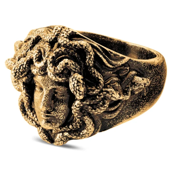 dernière tendance Lucleon Obelius | Chevalière Medusa En Métal Doré Vintage 1
