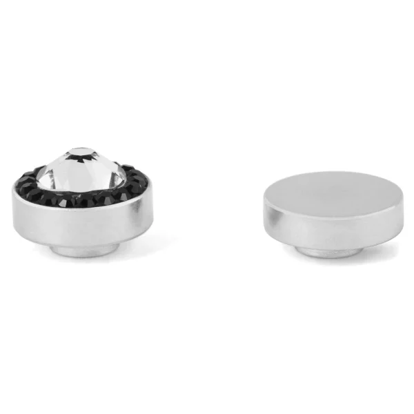 Fort Tempus Boucle D’oreille Magnétique Avec Cristaux Noir Et Transparents – 10 Mm magasins pas chers 3