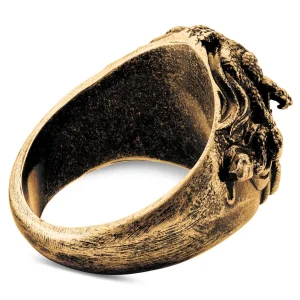 dernière tendance Lucleon Obelius | Chevalière Medusa En Métal Doré Vintage 7