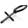 magasin en ligne france Lucleon Boucle D’oreille Vasilios Noire Avec Pendentif En Croix Pointue 14