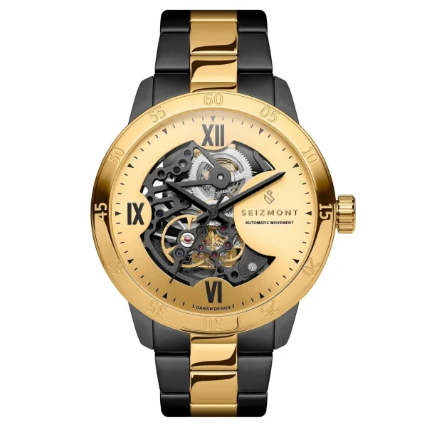 Seizmont Dante II | Montre Squelette Couleur Noir Et Or vente à bas prix 1