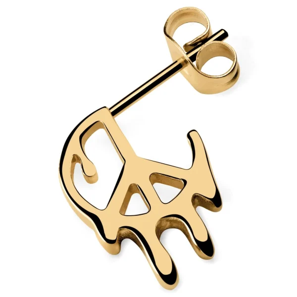 Otsu Fahrenheit | Clou D’oreille Symbole De La Paix Doré de garantie authentique 1