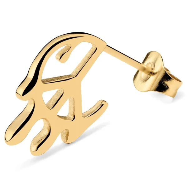 Otsu Fahrenheit | Clou D’oreille Symbole De La Paix Doré de garantie authentique 6