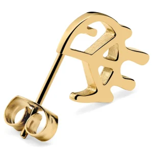 Otsu Fahrenheit | Clou D’oreille Symbole De La Paix Doré de garantie authentique 18