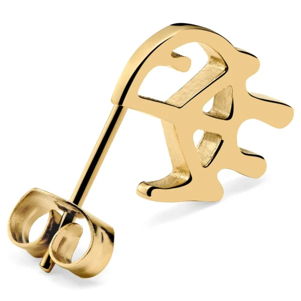 Otsu Fahrenheit | Clou D’oreille Symbole De La Paix Doré de garantie authentique 7