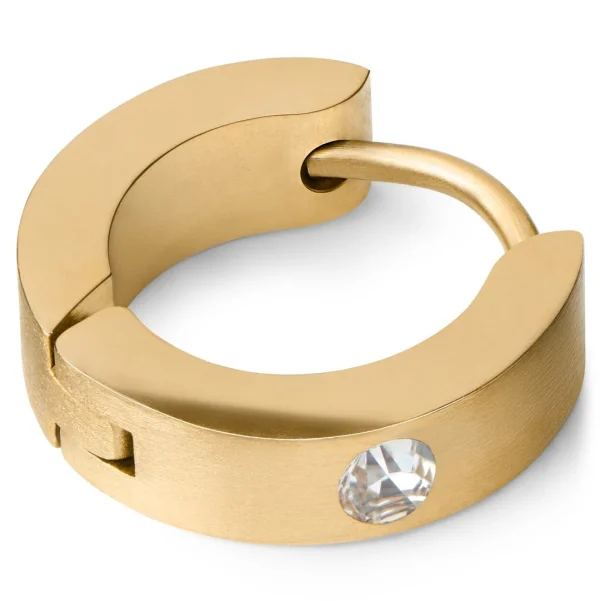 soldes pas cher Lucleon Boucle D’oreille En Métal Doré Sertie D’une Zircone Cubique 1