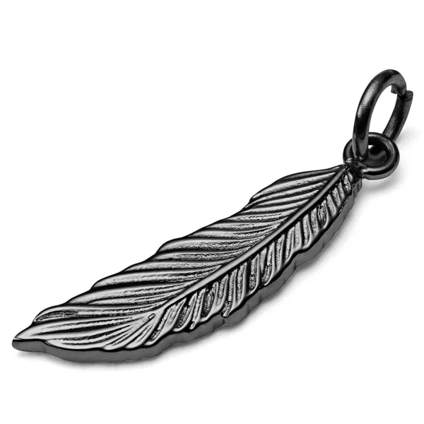 Paiement sécurisé Lucleon Pendentif La Plume En Titane Noir 1