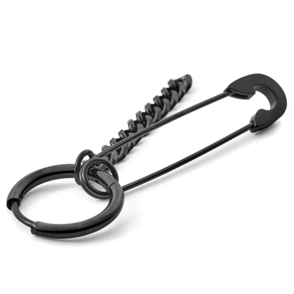 Otsu Créole Floyd Noire Avec Chaîne Et épingle à Nourrice mode 3