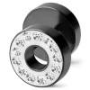 en ligne Lucleon Boucle D’oreille Ronde Noire Et Argent à Zircones Blanches – 8 MM 13