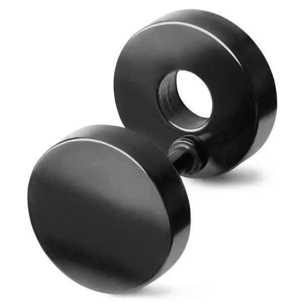 en ligne Lucleon Boucle D’oreille Ronde Noire Et Argent à Zircones Blanches – 8 MM 3