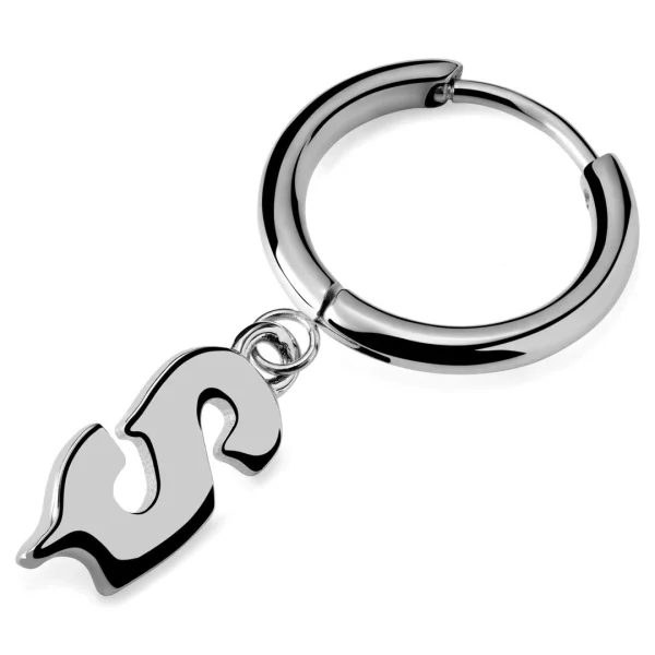 Otsu Fahrenheit | Boucle D’oreille Avec L’initiale S En Acier Argenté luxe soldes 1