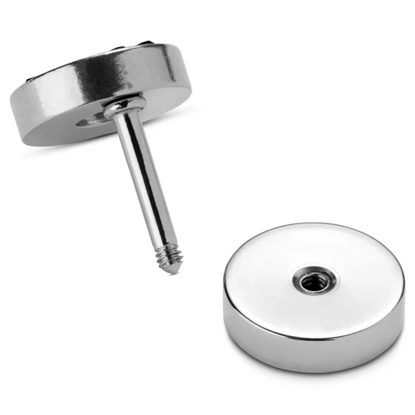 marque moins cher Lucleon Boucle D’oreille Ronde Argentée De 8 Mm Avec Zircones Noires 3