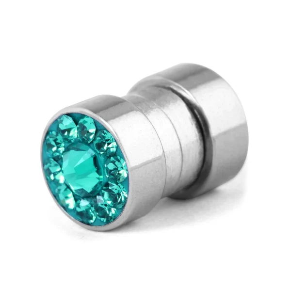 Acheter Maintenant Fort Tempus Boucle D’oreille Magnétique à Cristaux Bleus – 6 Mm 1