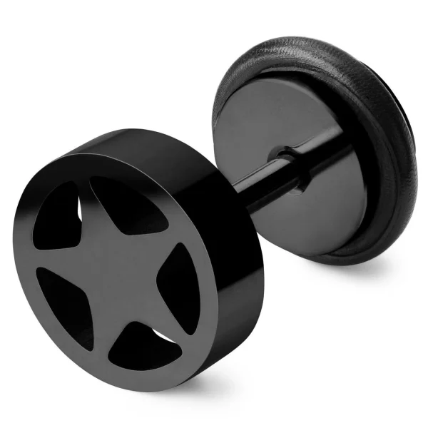 magasin Lucleon Boucle D’oreille L’étoile En Acier Noir 1