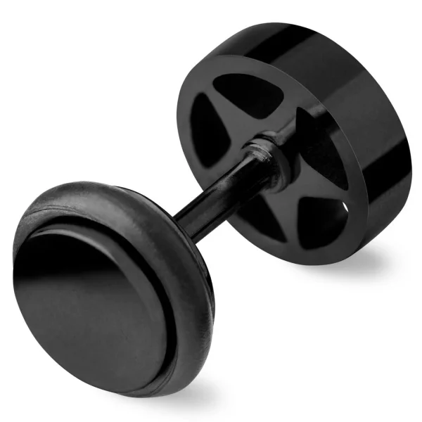 magasin Lucleon Boucle D’oreille L’étoile En Acier Noir 3
