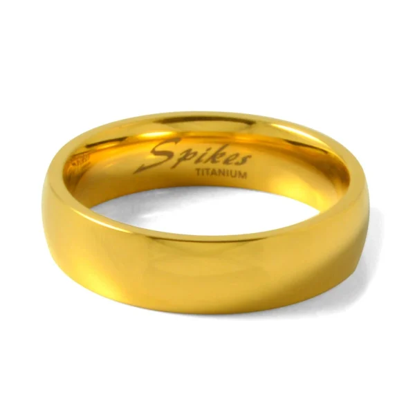 achat Fort Tempus Anneau En Titane Doré 6 Mm 3