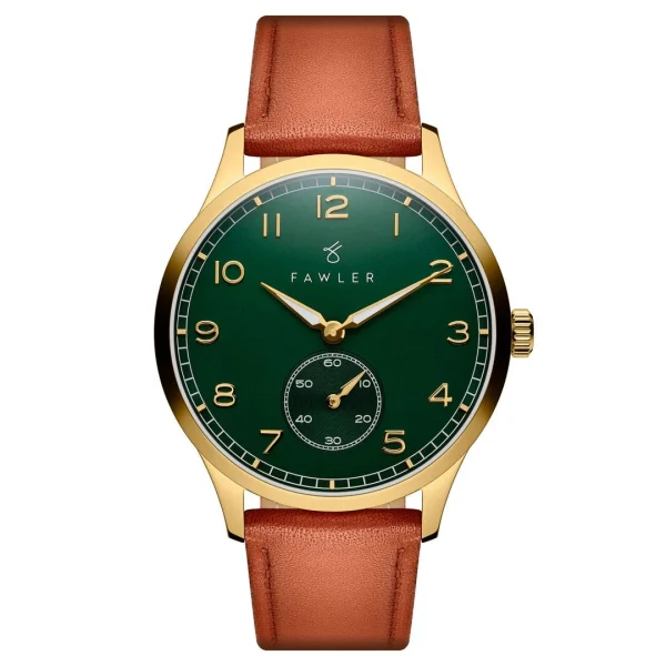 Prestation Et Rapide Fawler Adrien | Montre En Acier Inoxydable Doré Et émail Vert En Série Limitée 1