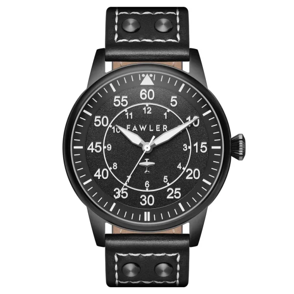 Fawler Apollo | Montre Aviateur En Acier Inoxydable Noir Acheter Maintenant 1