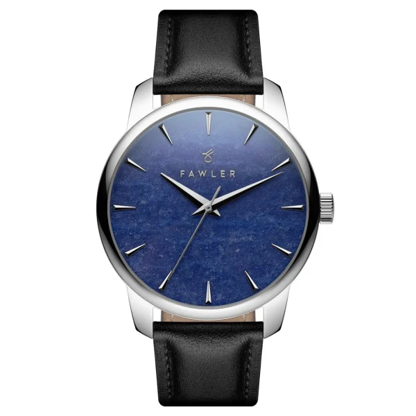 Fawler Beleza | Montre En Acier Inoxydable Argenté Avec Aventurine Bleue prix pas cher 1