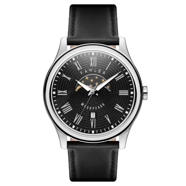 Fawler Imperator | Montre à Phases De Lune En Acier Inoxydable Noir Et Argenté Service Clients Dédié 1