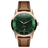Fawler Dayton | Montre En Acier Inoxydable Couleur Or Rose Avec Cadran Vert Texturé Retour Gratuit 19
