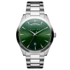 Fawler Eric | Montre En Acier Inoxydable Vert Et Argent Avec Affichage Du Jour Et De La Date site officiel 20