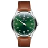 achat pas cher Fawler Paz | Montre Habillée Verte à Une Seule Aiguille En Acier Inoxydable 17