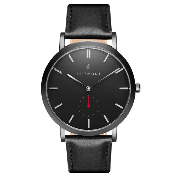 Seizmont Montre Minimaliste Aether Isaac Noire Et Rouge Distributeur Officiel 1