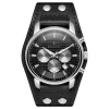 Seizmont Iphios | Montre Chronographe Noire En Acier Inoxydable Avec Bracelet Manchette En Cuir ultratendance 20