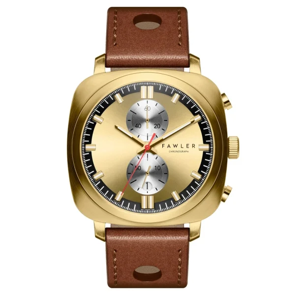 Fawler Callao | Montre Coussin Dorée pas cher 1