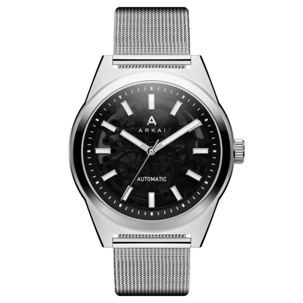 Meilleur Service Arkai Caron | Montre Squelette Automatique En Acier Inoxydable Argenté 1