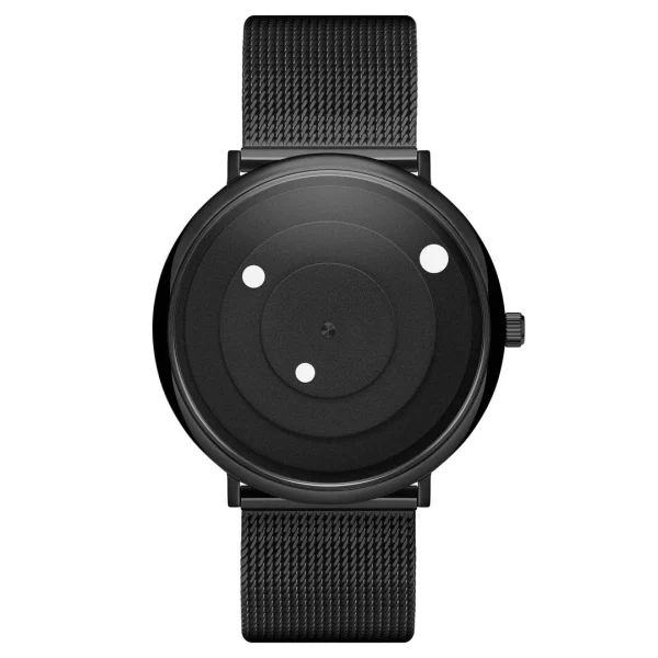 Prestation Et Rapide Seizmont Instant | Montre Minimaliste Noire Et Blanche Avec Bracelet En Maille Milanaise 1