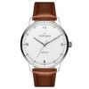 boutique paris Sidegren Olivier | Montre En Acier Inoxydable Argenté Avec Bracelet Marron 22